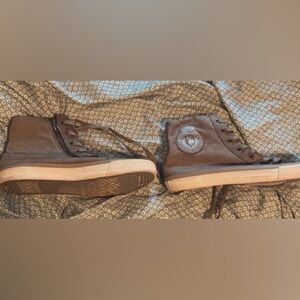 Women's Gray High-Top Suede Sneakers